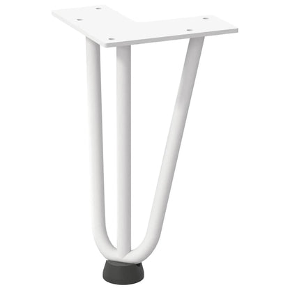 Hairpin Legs for Coffee Table 4 pcs White 20 cm Solid Steel