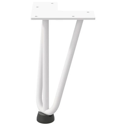 Hairpin Legs for Coffee Table 4 pcs White 20 cm Solid Steel