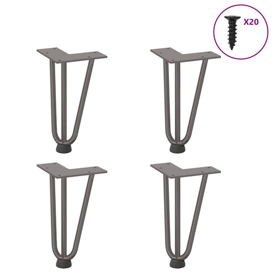 Hairpin Legs for Coffee Table 4 pcs Natural Steel 20 cm Solid Steel