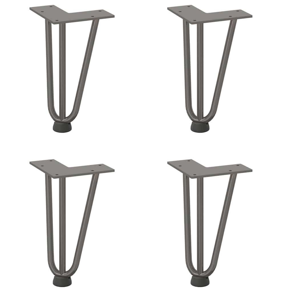 Hairpin Legs for Coffee Table 4 pcs Natural Steel 20 cm Solid Steel