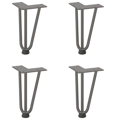 Hairpin Legs for Coffee Table 4 pcs Natural Steel 20 cm Solid Steel