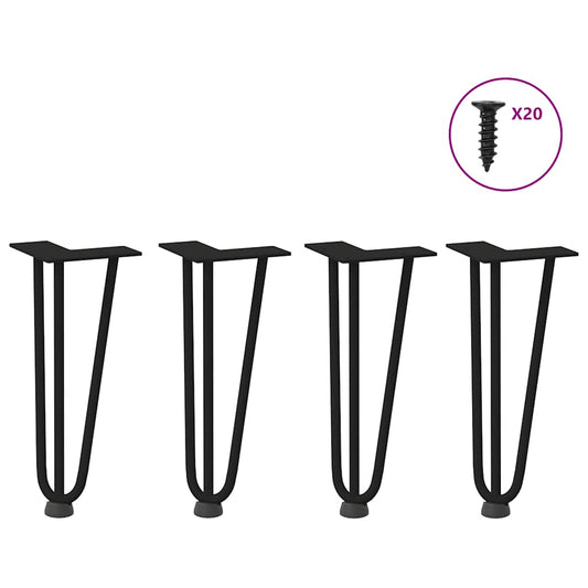 Hairpin Legs for Coffee Table 4 pcs Black 30 cm Solid Steel