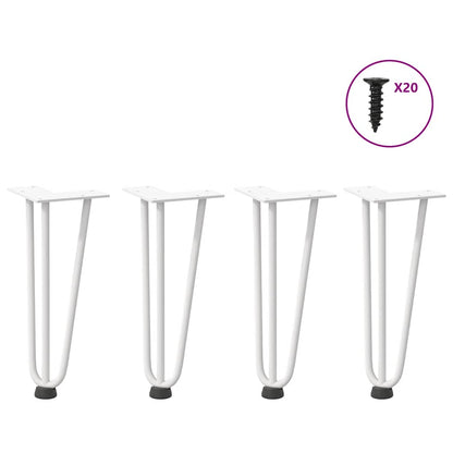 Hairpin Legs for Coffee Table 4 pcs White 30 cm Solid Steel