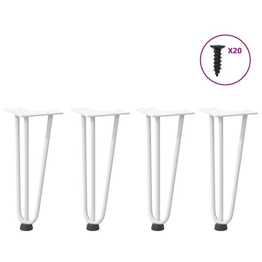 Hairpin Legs for Coffee Table 4 pcs White 30 cm Solid Steel