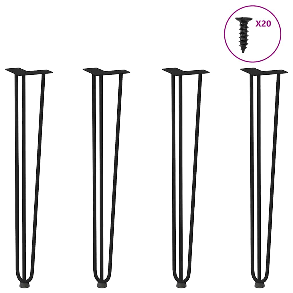 hairpin legs for console tables for Console Table 4 pcs Black 72 cm Solid Steel