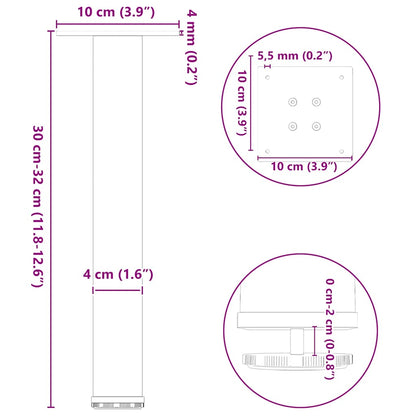 Coffee Table Legs 4 pcs Black 30-32 cm Steel