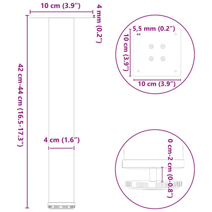 Coffee Table Legs 4 pcs Black 42-44 cm Steel