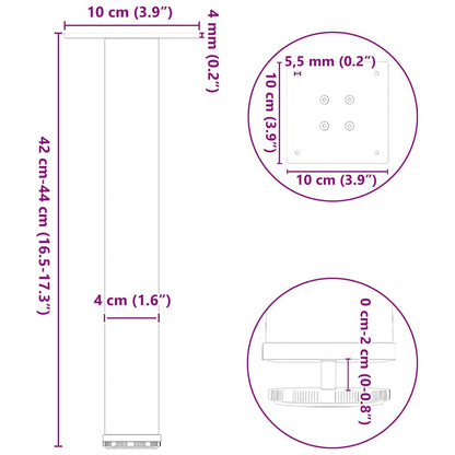 Coffee Table Legs 4 pcs Anthracite 42-44 cm Steel