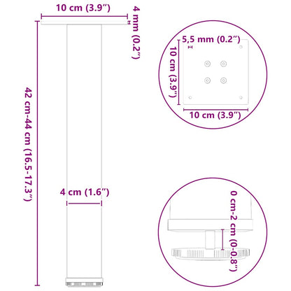Coffee Table Legs 4 pcs Natural Steel 42-44 cm Steel