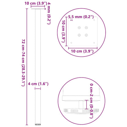 Console Table Legs 4 pcs Anthracite 72-74 cm Steel