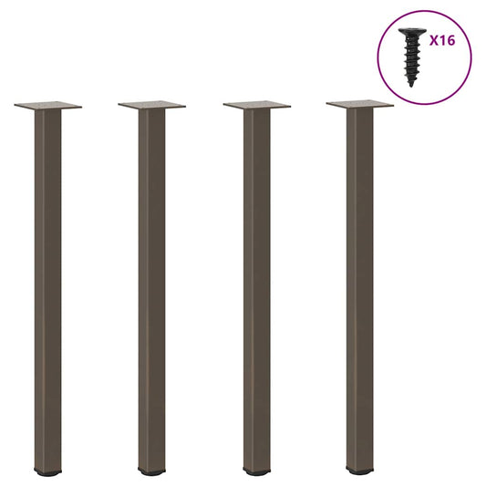 Console Table Legs 4 pcs Natural Steel 72-74 cm Steel
