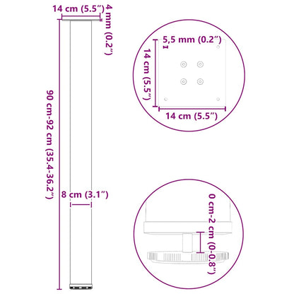 Bar Table Legs 4 pcs Anthracite 90-92 cm Steel