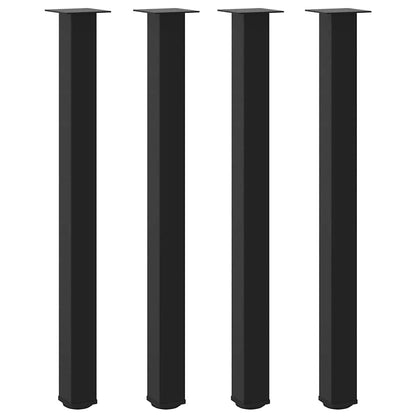 Bar Table Legs 4 pcs Black 110-112 cm Steel