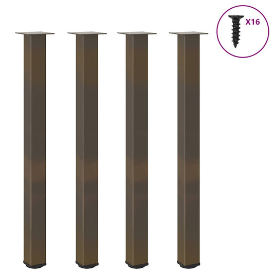 Bar Table Legs 4 pcs Natural Steel 110-112 cm Steel
