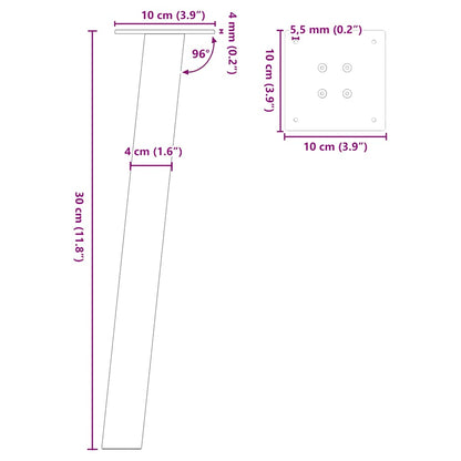 Coffee Table Legs 4 pcs White 30 cm Steel