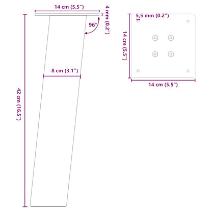 Coffee Table Legs 4 pcs Anthracite 42 cm Steel