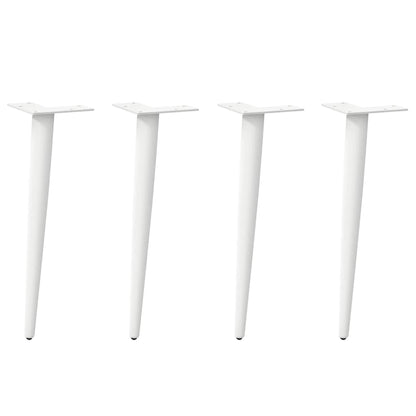 Coffee Table Legs Conical Shape 4 pcs White 30-31 cm Steel