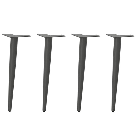 Coffee Table Legs Conical Shape 4 pcs Anthracite 30-31 cm Steel