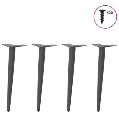 Coffee Table Legs Conical Shape 4 pcs Anthracite 30-31 cm Steel