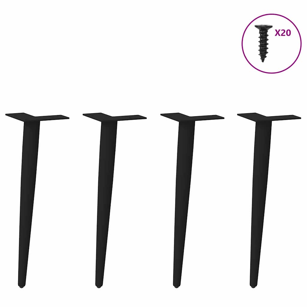 Coffee Table Legs Conical Shape 4 pcs Black 42-43 cm Steel