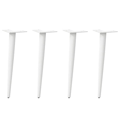 Coffee Table Legs Conical Shape 4 pcs White 42-43 cm Steel