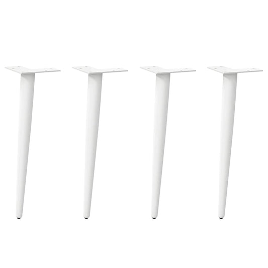 Coffee Table Legs Conical Shape 4 pcs White 42-43 cm Steel