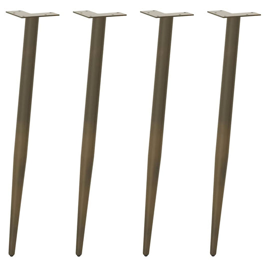 Console Table Legs Conical Shape 4 pcs Natural Steel 72-73 cm Steel