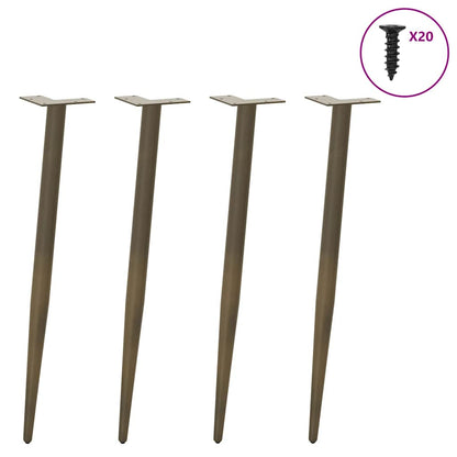Console Table Legs Conical Shape 4 pcs Natural Steel 72-73 cm Steel