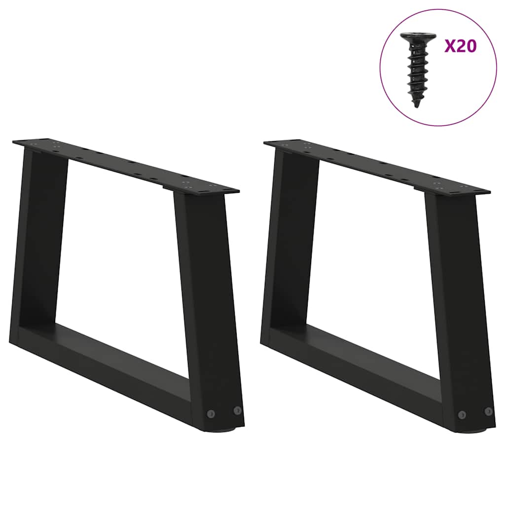 Coffee Table Legs V-Shape 2 pcs Black 50x(30-31.3) cm Steel