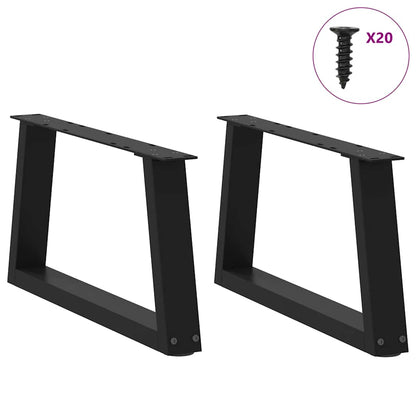Coffee Table Legs V-Shape 2 pcs Black 50x(30-31.3) cm Steel