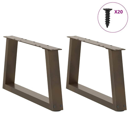 Coffee Table Legs V-Shape 2 pcs Natural Steel 50x(30-31.3) cm Steel
