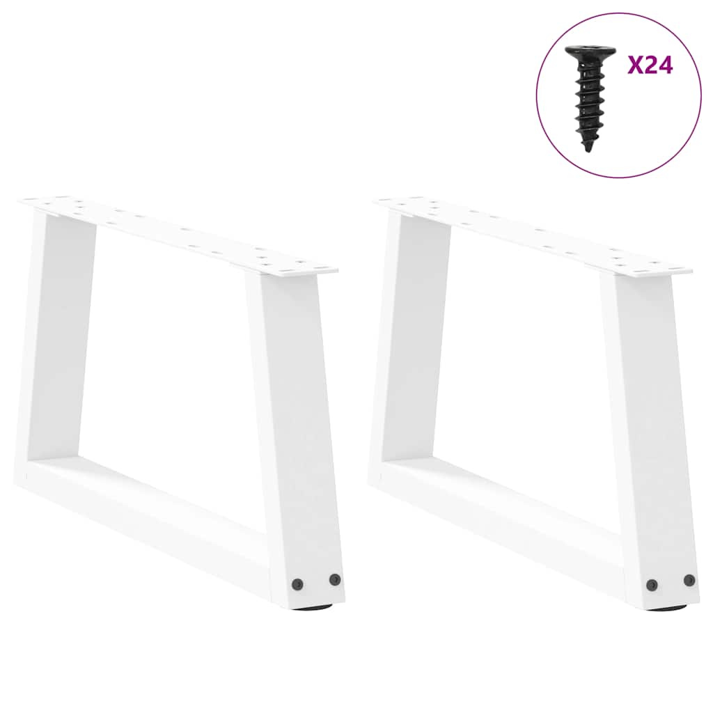 Coffee Table Legs V-Shape 2 pcs White 60x(30-31.3) cm Steel