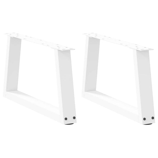 Coffee Table Legs V-Shape 2 pcs White 70x(30-31.3) cm Steel