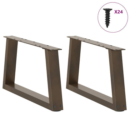 Coffee Table Legs V-Shape 2 pcs Natural Steel 70x(30-31.3) cm Steel