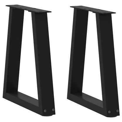 Dining Table Leg | Set of 2 | Black | Powder-coated steel | Medium
