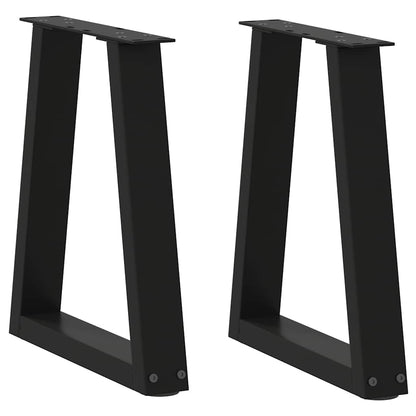 Coffee Table Legs V-Shape 2 pcs Black 28x(42-43.3) cm Steel