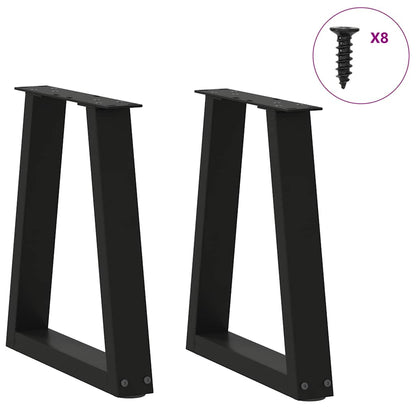 Dining Table Leg | Set of 2 | Black | Powder-coated steel | Medium