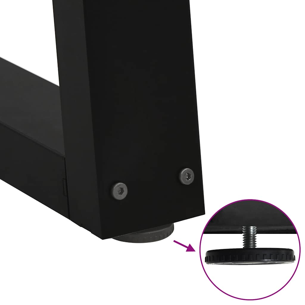 Dining Table Leg | Set of 2 | Black | Powder-coated steel | Medium