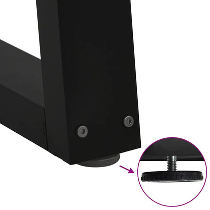 Dining Table Leg | Set of 2 | Black | Powder-coated steel | Medium