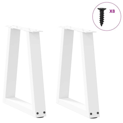 Coffee Table Legs V-Shape 2 pcs White 28x(42-43.3) cm Steel