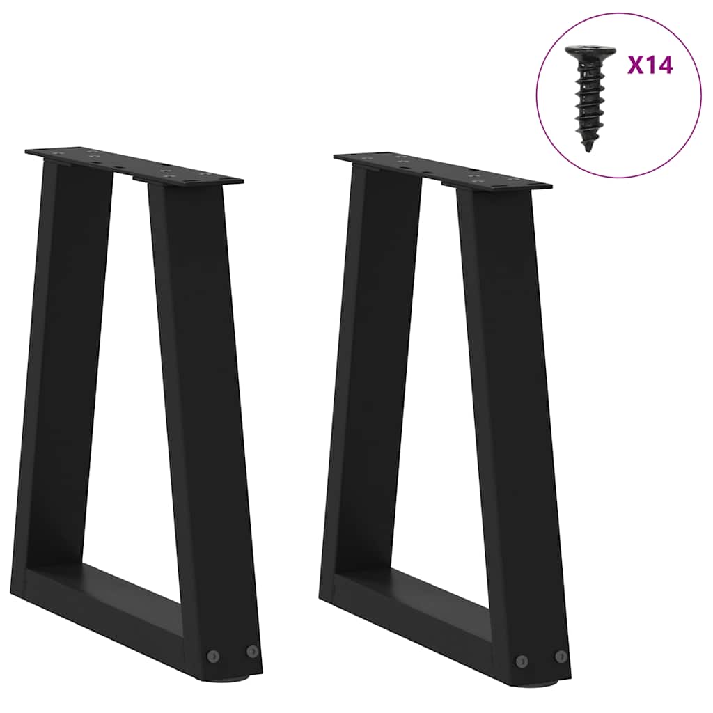 Dining Table Leg | Set of 2 | Black | Powder-Coated Steel