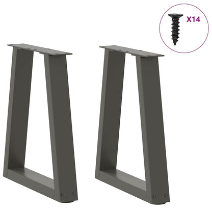 Coffee Table Legs V-Shape 2 pcs Anthracite 38x(42-43.3) cm Steel