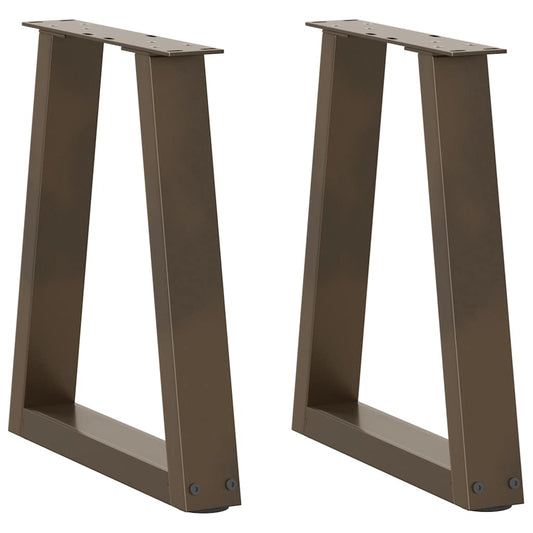 Coffee Table Legs V-Shape 2 pcs Natural Steel 38x(42-43.3) cm Steel