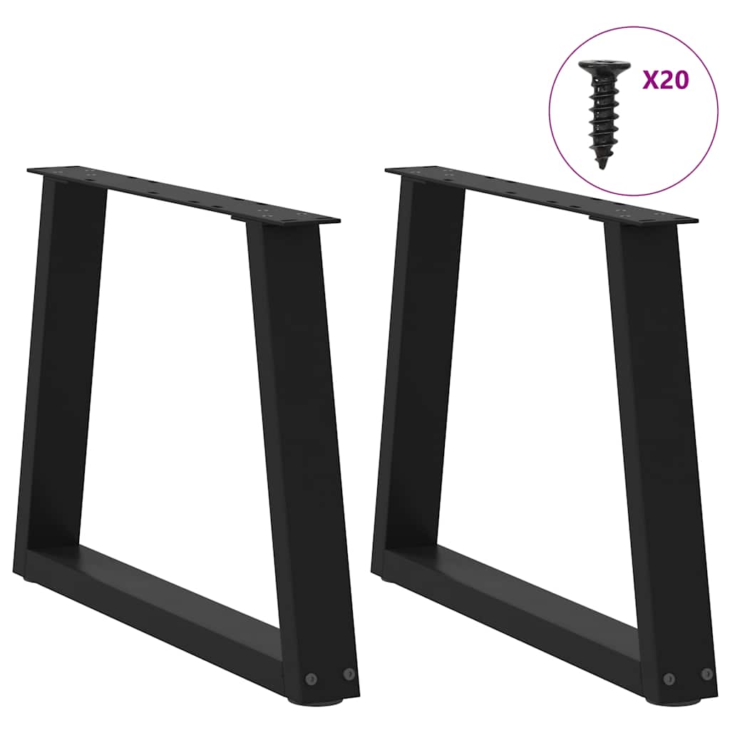 Coffee Table Legs V-Shape 2 pcs Black 50x(42-43.3) cm Steel