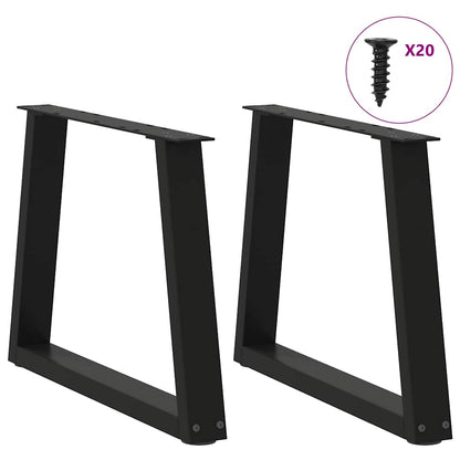Coffee Table Legs V-Shape 2 pcs Black 50x(42-43.3) cm Steel