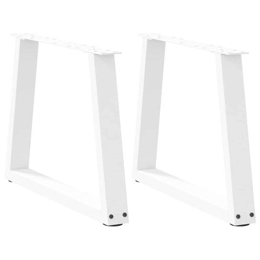 Coffee Table Legs V-Shape 2 pcs White 50x(42-43.3) cm Steel