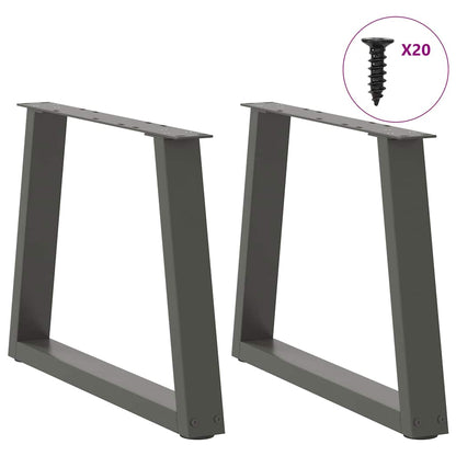 Coffee Table Legs V-Shape 2 pcs Anthracite 50x(42-43.3) cm Steel