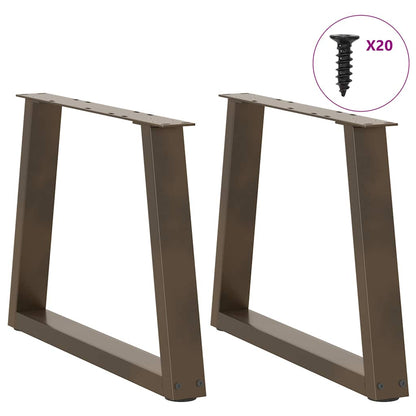 Coffee Table Legs V-Shape 2 pcs Natural Steel 50x(42-43.3) cm Steel