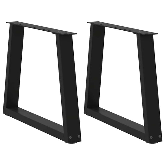 Coffee Table Legs V-Shape 2 pcs Black 60x(42-43.3) cm Steel