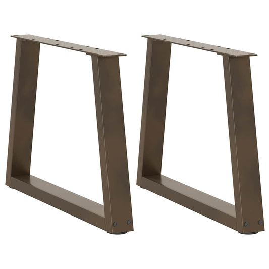 Coffee Table Legs V-Shape 2 pcs Natural Steel 60x(42-43.3) cm Steel